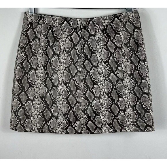 BlankNYC Mini Skirt Womens Size 29 Faux Leather Snakeskin Print Moto Zip Up - Picture 3 of 10